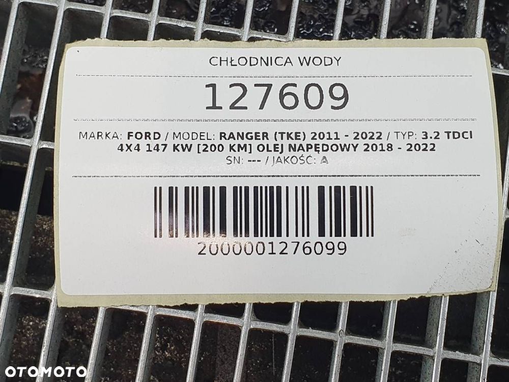 CHŁODNICA WODY KLIMATYZACJI FORD RANGER IV V 3.2 TDCI AB39-8K618-AA - 9