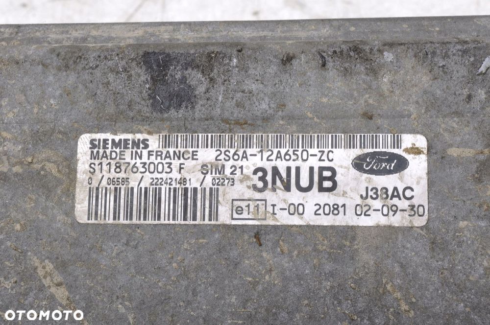 FORD FIESTA MK6 1.3 KOMPUTER SILNIKA 2S6A-12A650-ZC - 4