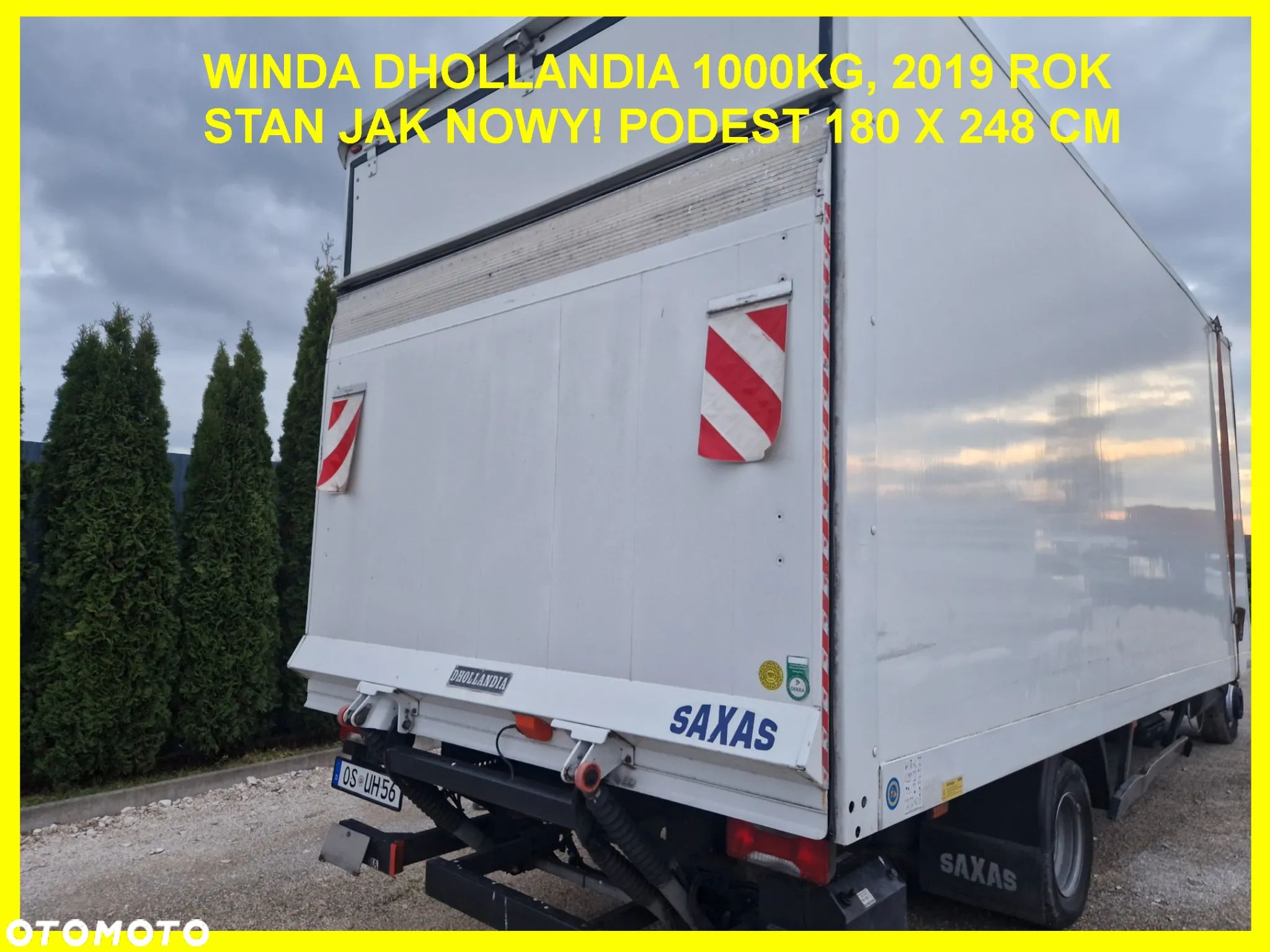 Winda Dhollandia 1000Kg 2019 rok, jak nowa, podest 248cm szeroki wysoki 180cm. Stan idealny! - 1