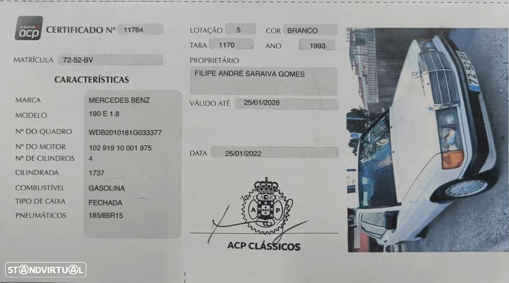 Mercedes-Benz W201 (1982-1993) 190 E 1.8 - 8