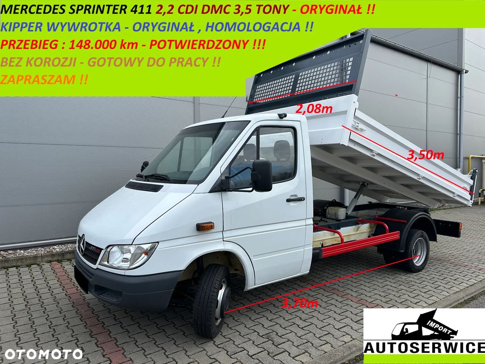 Mercedes-Benz SPRINTER 411 2,2 CDI Okazja !! Kipper Wywrotka ORYGINAŁ