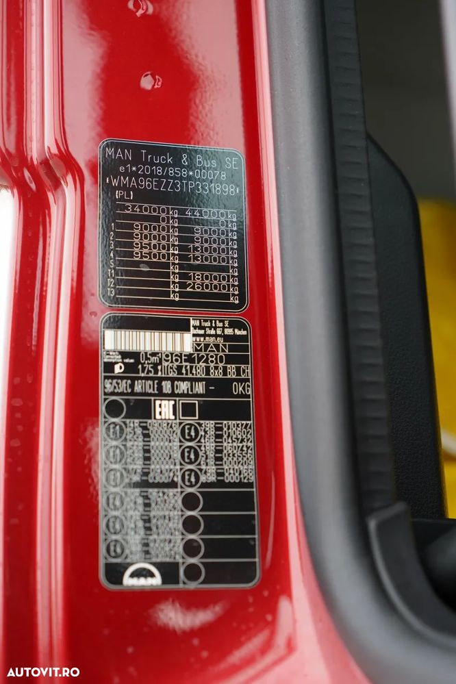 MAN TGS 41.480 / 8X8 / ​​BASCULATOR / AUTOMAT / NOU-NOUȚ / ECHIPAMENTE BOGATE / DISPONIBIL IMEDIAT / AUR METALIC / - 38