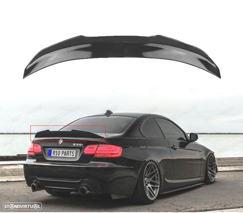 SPOILER BMW E92 E93 06-13 PRETO BRILHANTE LOOK PSM - 1