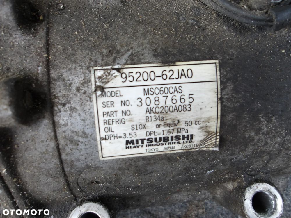 KOMPRESOR SPRĘŻARKA KLIMATYZACJI SUZUKI 95200-62JA0 - 2