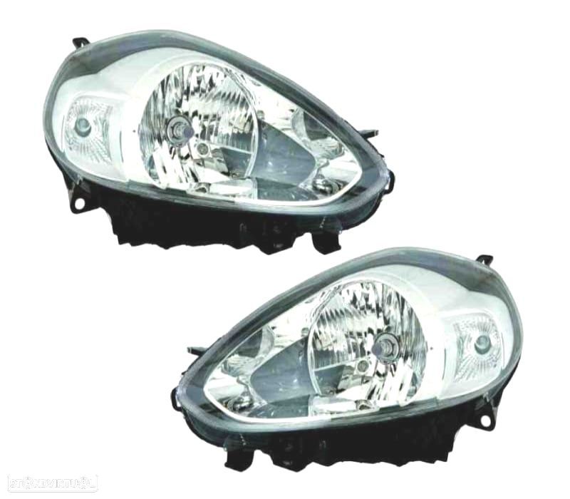 FARÓIS OPTICAS FIAT PUNTO EVO 09- FUNDO CROMADO - 1