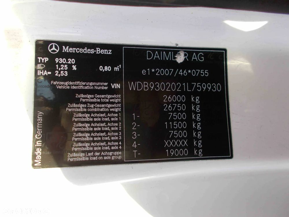 Mercedes-Benz ACTROS 2013r ŚMIECIARKA FAUN VARIOPRESS 24m3 - 24