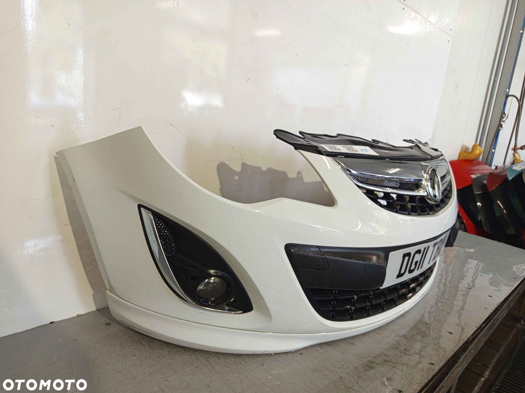 + ZDERZAK PRZÓD PRZEDNI OPEL CORSA D LIFT FL Y474 BIAŁY HALOGENY DOKŁADKA ! - 2