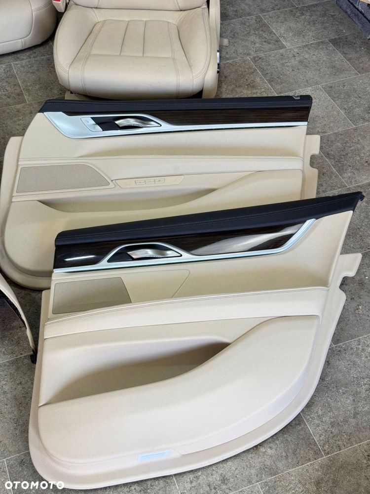 BMW 7 G11 WNĘTRZE FOTELE KANAPA BOCZKI TUNEL SKÓRA DAKOTA BEŻ MEMORY - 11