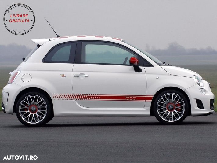 Stickere Laterale FIAT 500 (2007+) Rosu- livrare gratuita - 4