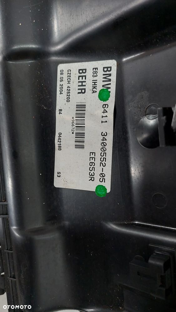NAGRZEWNICA KLIMATRONIK BMW X3 E83 3,0 D R2005 NR 6411340055205 - 2