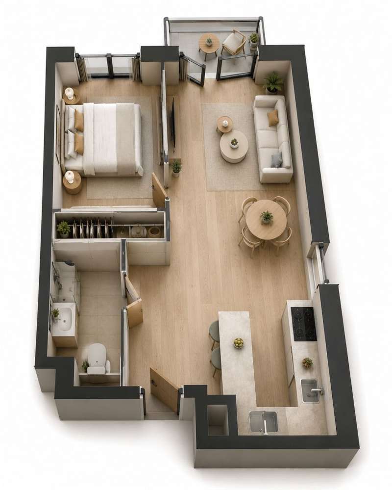 Przestronne 2 pokoje | Balkon | Idealne dla pary l