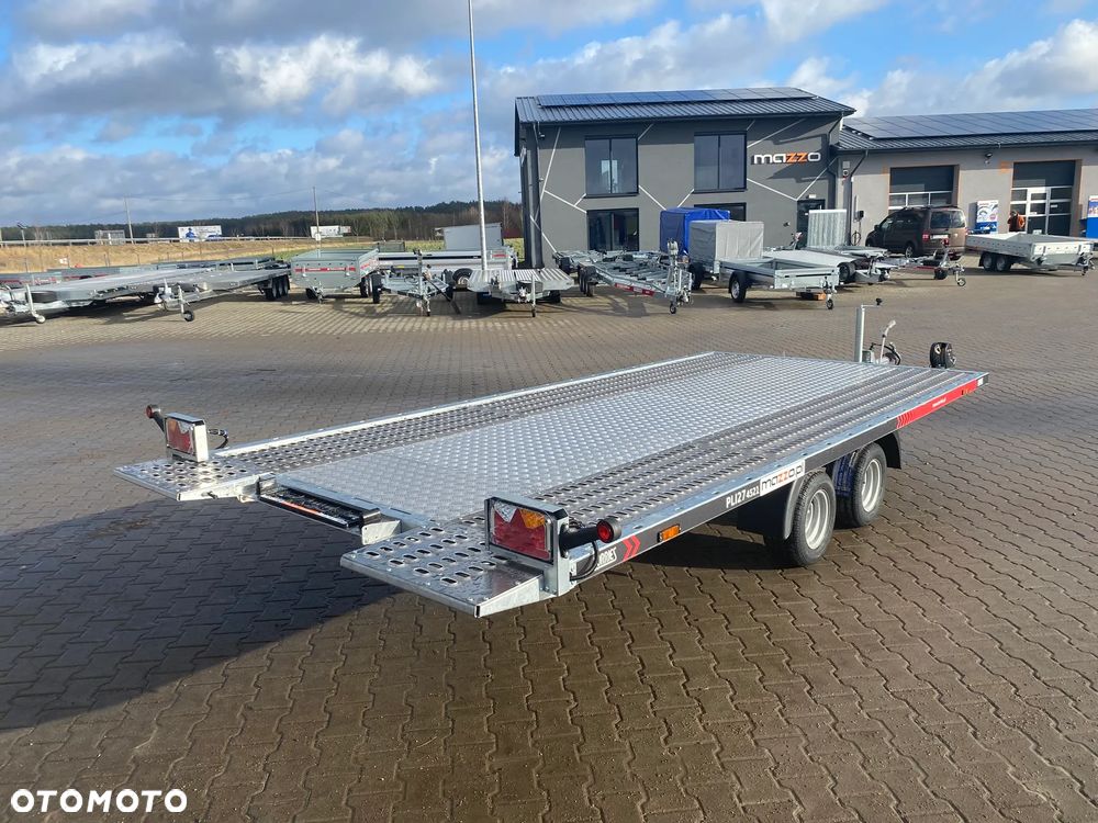 Lorries DOSTAWA! Przyczepa Laweta PLI27-4521 wym. 450x201cm Przyczepa do przewozu aut, UCHYLNA! Zintegrowane najazdy, FULL LED, 2 osie, podłoga aluminiowa DMC 2700kg - 11