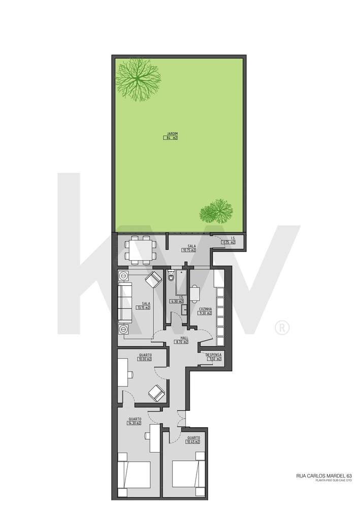 T3 com Jardim Privativo de 84m2 | Para Remodelação Total | Edifício - Grande imagem: 4/13
