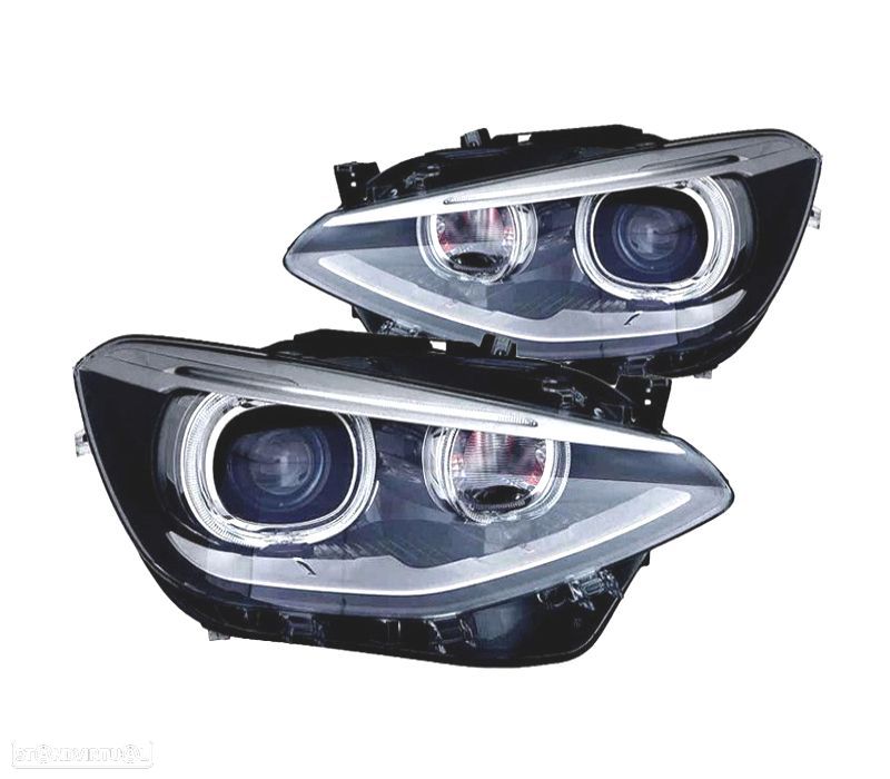 FARÓIS BMW F20 F21 XENON 10-14 LED FUNDO PRETO - 1