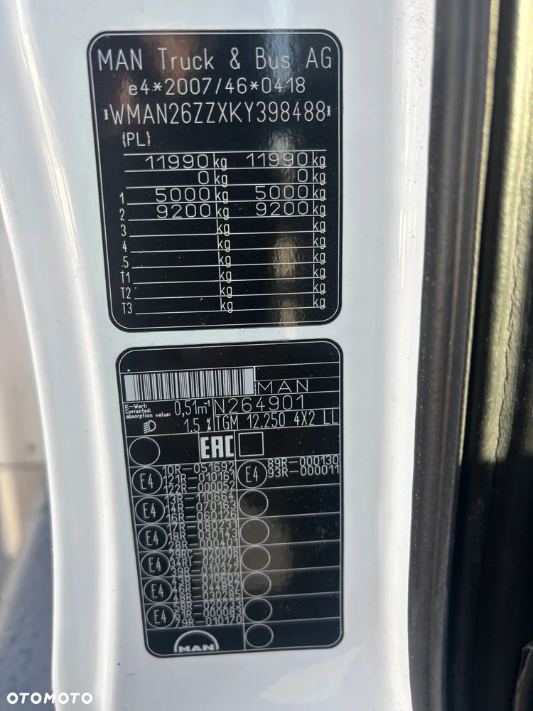 MAN MAN TGL 12 250,12 190  CHLODNIA IZOTERM PODWOZIE DO ZABUDOWY - 10