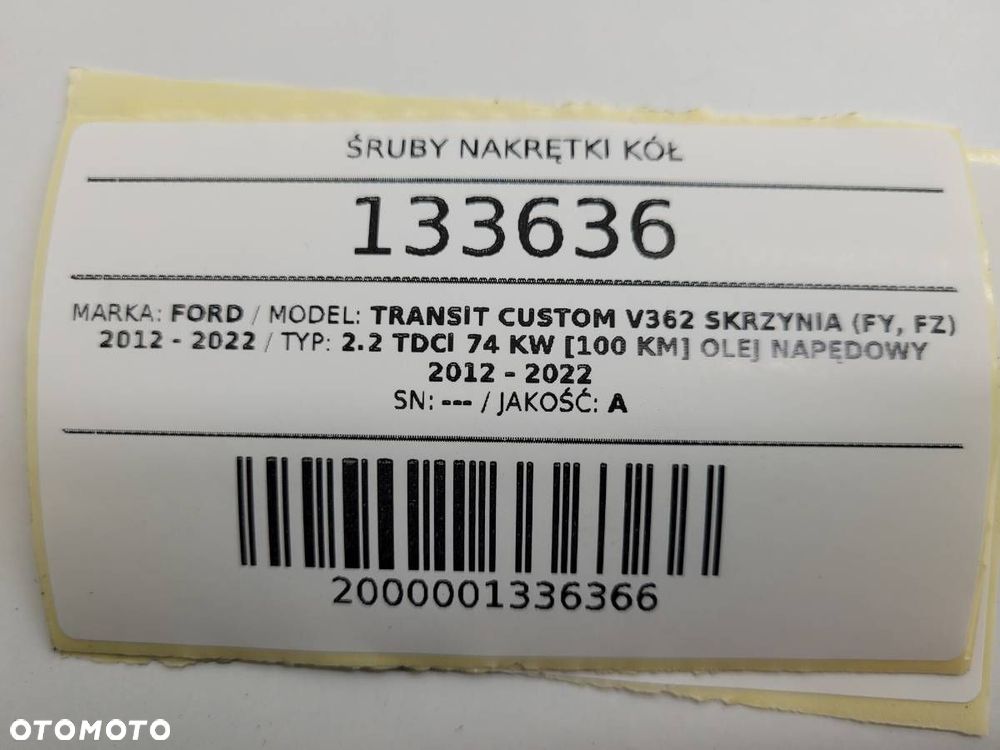 ŚRUBY NAKRĘTKI KÓŁ KOMPLET FORD TRANSIT CUSTOM I - 6