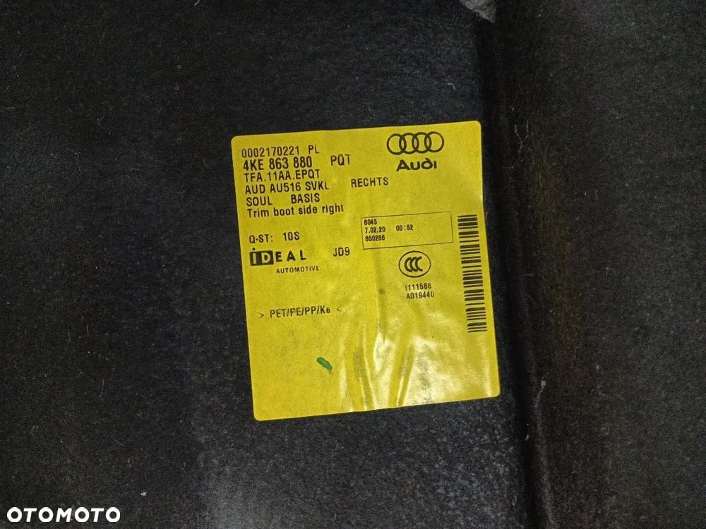BOCZEK BAGAŻNIKA TAPICERKA PRAWA AUDI E-TRON 4KE863880 - 7
