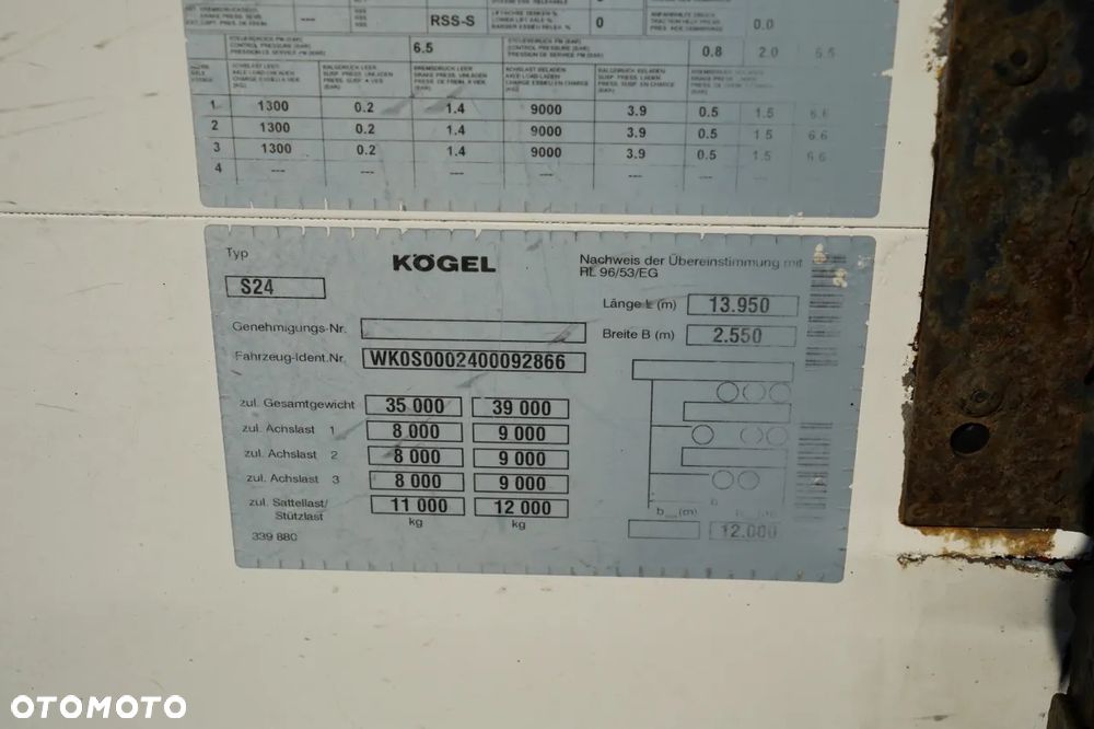 Kögel FIRANKA / MEGA / OSIE SAF / - 27