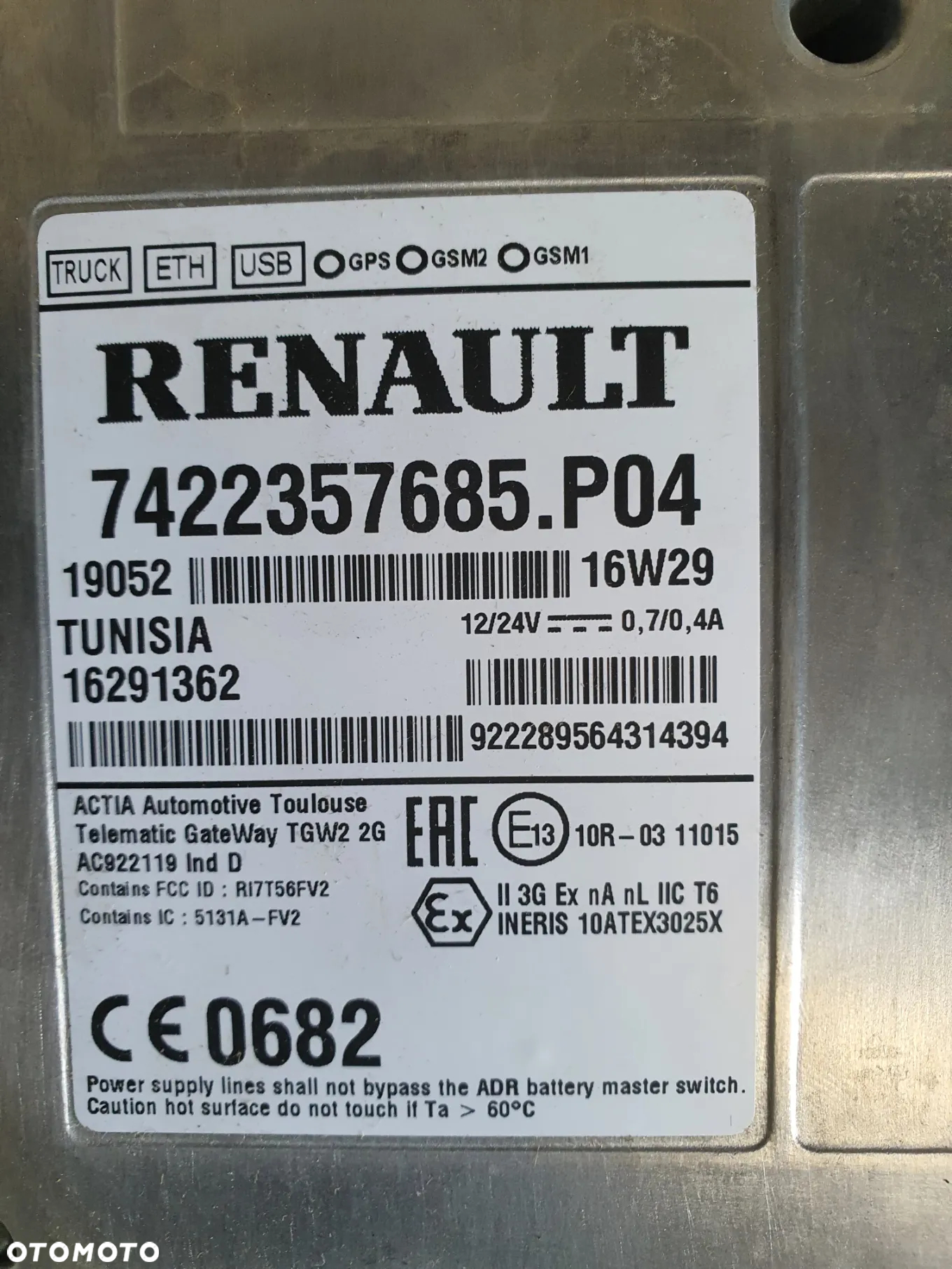 Sterownik, kaseta, moduł GPS Renault Trucks 7422357685.P04 - 5