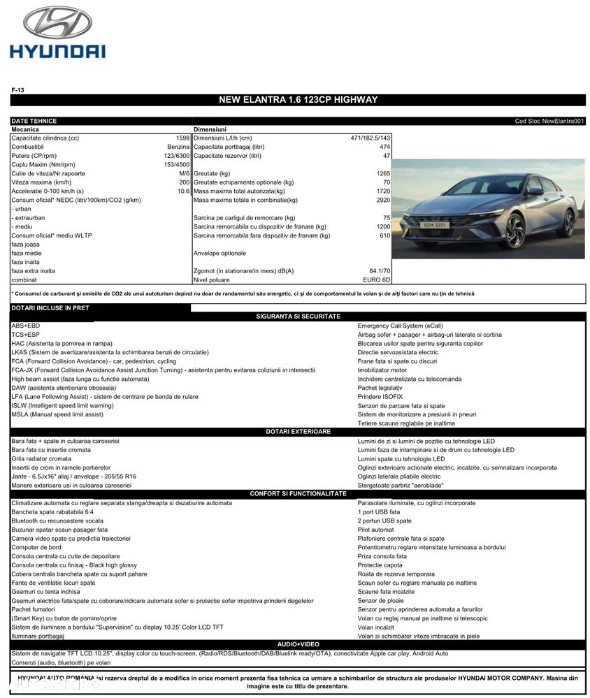Hyundai Elantra 1.6 l 123 CP 6MT Highway - 13