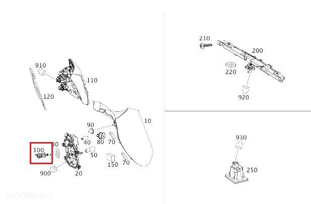 MERCEDES GLA X156 Spinka zamkniecie obrotowe lampy tyl OE - 2
