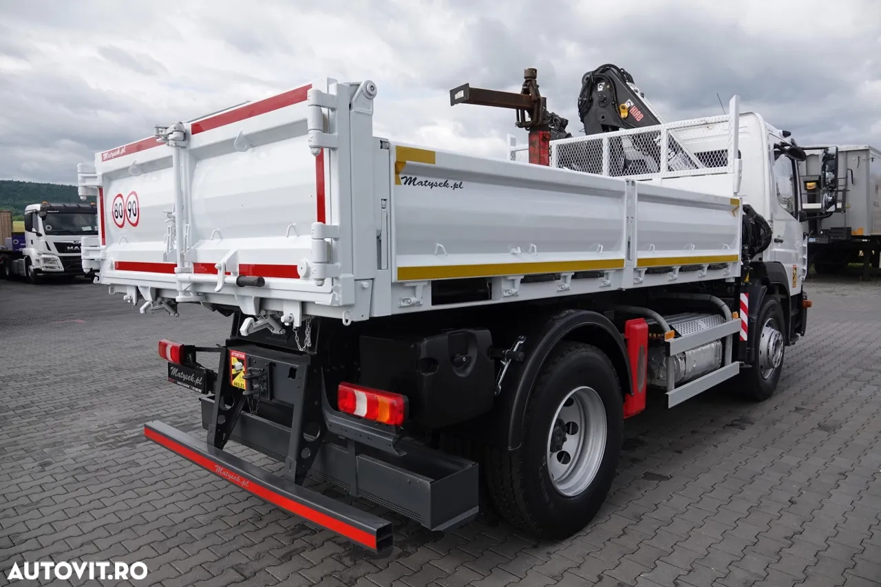 Mercedes-Benz ATEGO 1627 / 4X2 / BASCULĂ 3 LATERALE + HDS HIAB 099 BS-2 / PILOT / ROTATOR / FURCĂ / ANVELOPE 100% / IMPORTAT - 12