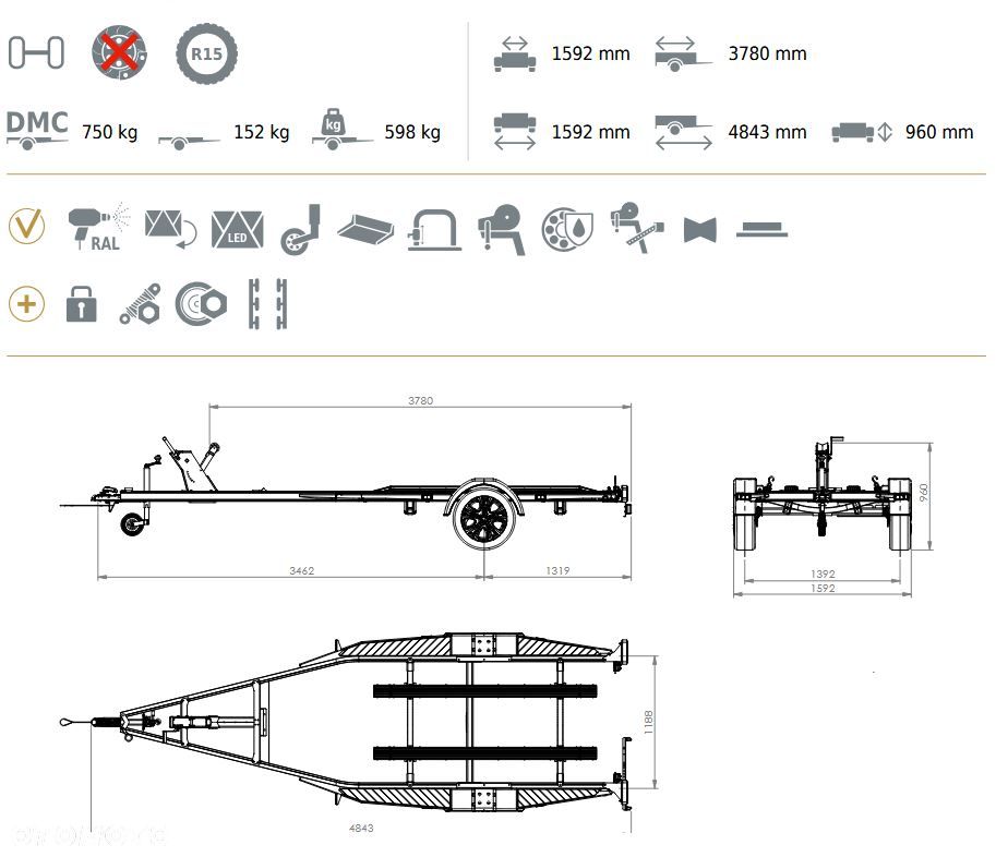 Lorries PPA75-4816 SELECT LINE / ALUMINIUM / PODŁODZIOWA / JETSKI / DO 3,7 M - 18