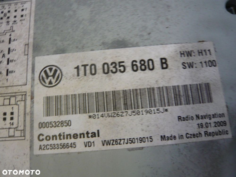 radio nawigacja 1t0035680b volkswagen passat b6 - 2