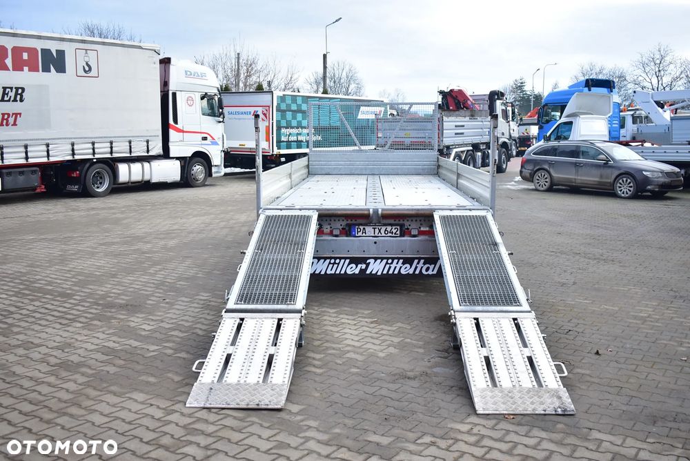 Müller-Mitteltal Przyczepa niskopodwoziowa/ Tandem/ do transportu maszyn budowlanych, kontenerów/ DMC : 18.000 KG/ Najazdy/ Sprowadzona z Niemiec / Jak nowa ! - 9