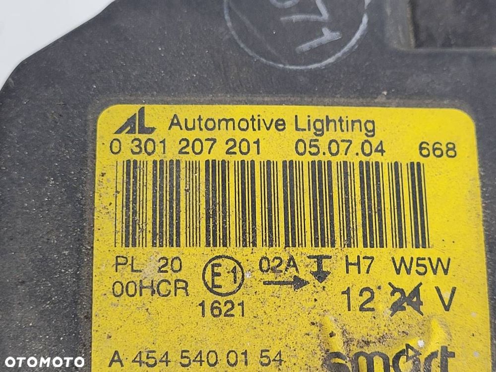 REFLEKTOR LEWY LAMPA PRZÓD LEWA SMART FORFOUR 454 0301207201 EUROPA - 8