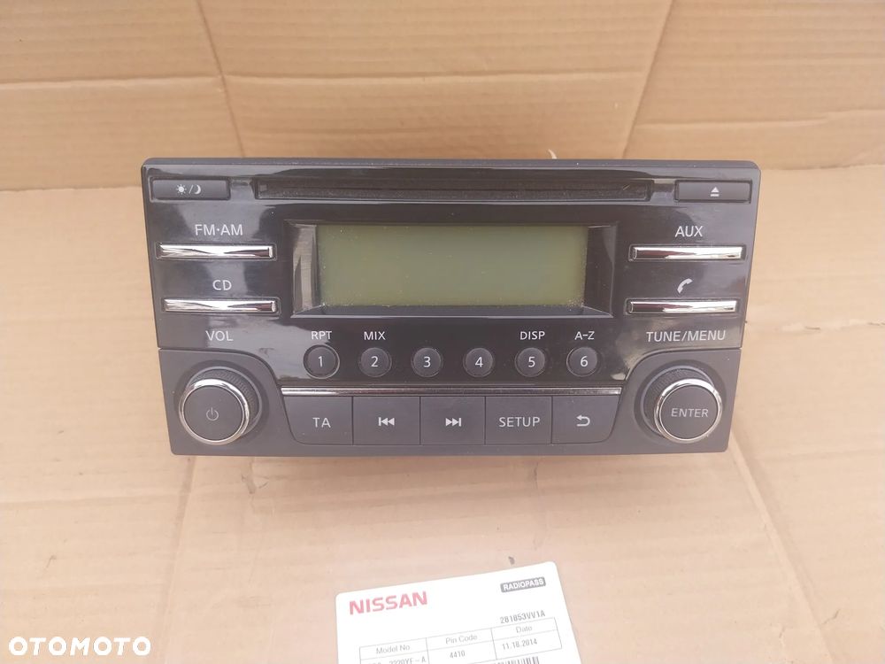 Radio fabryczne  CD AUX Nissan Note II E12 281853VV1A wraz z kodem - 7