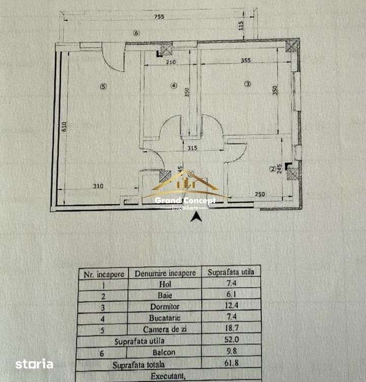 Apartament 2 camere, Pepinierei, 62 mp  Pret 97.000 Euro Oferta 11550 - Imagine principală: 4/13