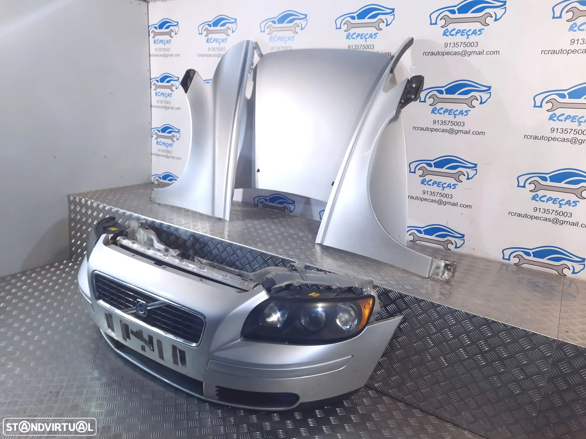 FRENTE COMPLETA VOLVO S40 II 2 544 V50 II 2 MK2 545 FASE II 2 CAPOT PARACHOQUES GUARDA-LAMAS OTICAS RADIADOR VENTILADOR FRENTE FIBRA REFORÇO - 4