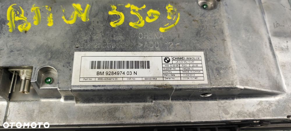 9284974 monitor wyświetlacz ekran radia nawigacji BMW F10 F11 F07 5 - 7