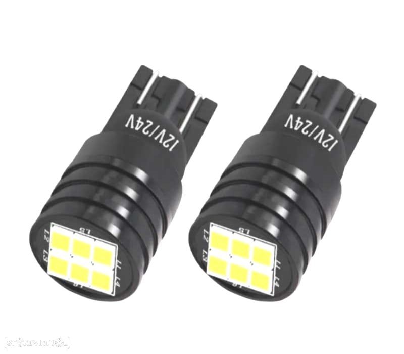 LÂMPADAS LED DE DIAMANTE BRANCO W5W T10 - BLACK SERIES - 2