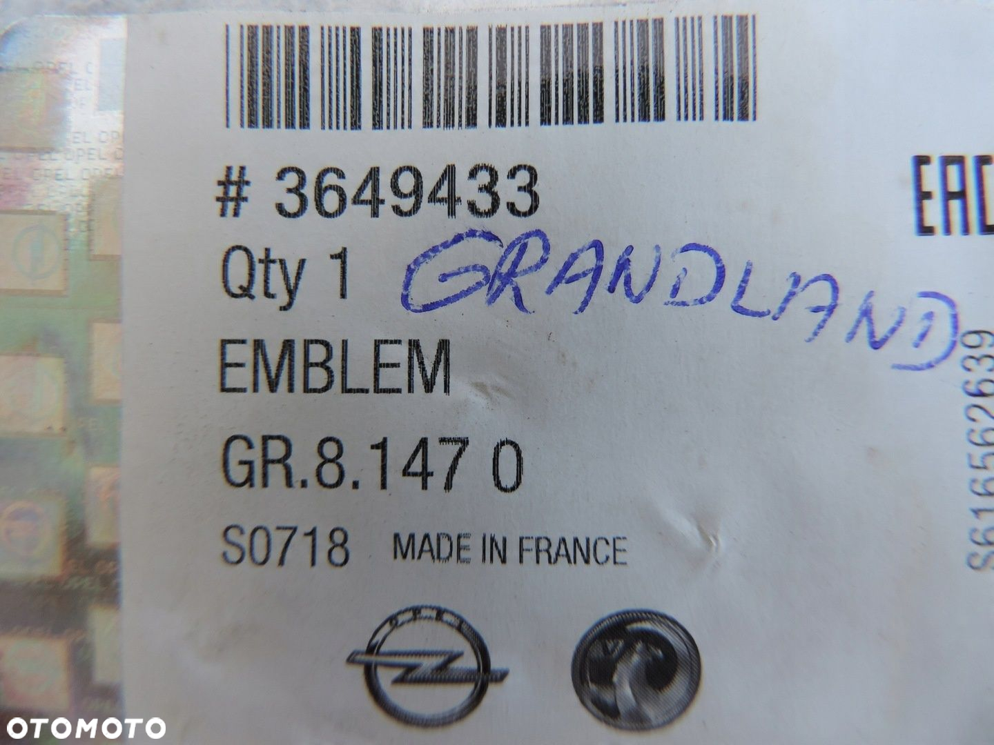 Emblemat znaczek logo przód Opel GRANDLAND nowy - 3