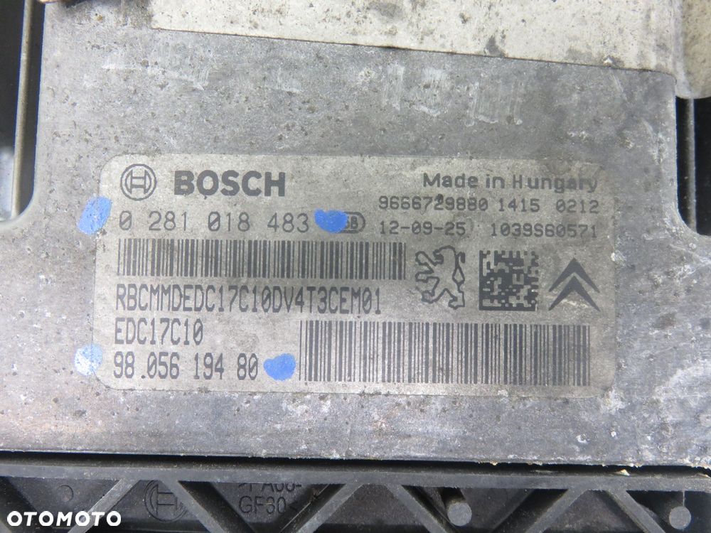 STEROWNIK PEUGEOT 206+ 1.4 HDi 0281018483 9805619480 - 3