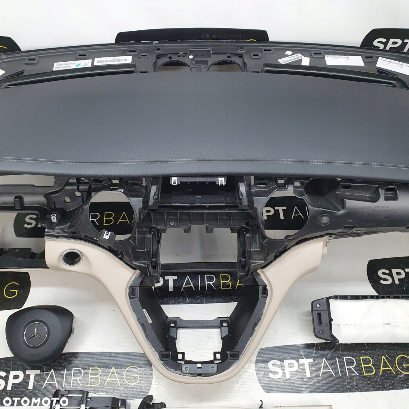 MERCEDES V KLASA NITKA DESKA ROZDZIELCZA KONSOLA KOKPIT PULPIT PODUSZKI AIRBAG AIR BAG PASY KIT SET - 3