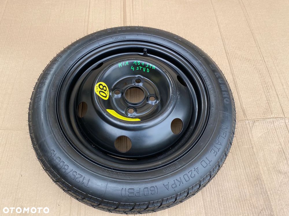 Koło dojazdowe dojazdówka 15 Kia Rio  Hyundai I10 I20 i10 i20  4x100  + zestaw - 8