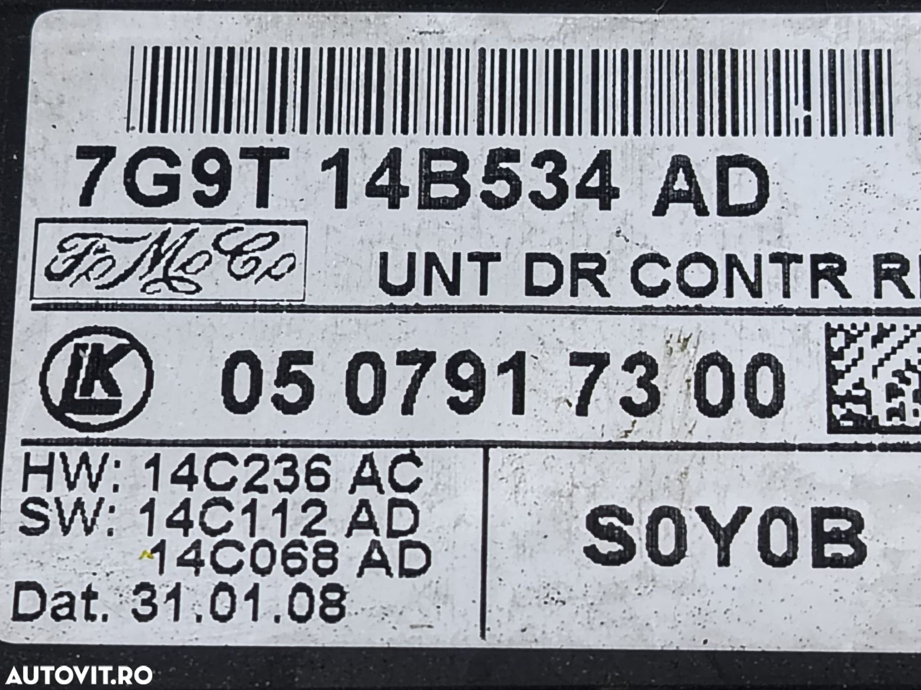 Calculator usa 7g9t14b534ad Jaguar XF X250 [2007 - 2011] - 3
