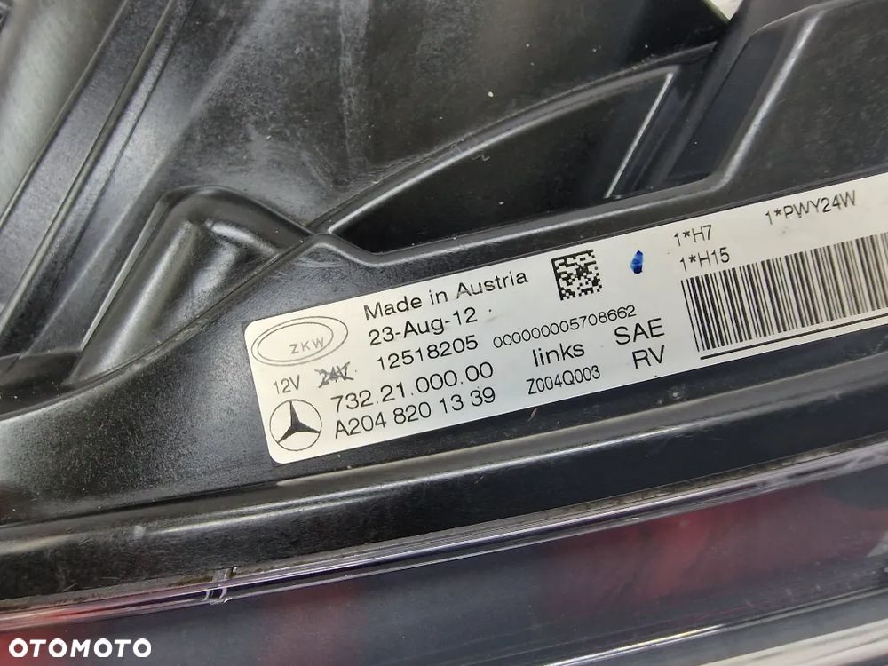 MERCEDES GLK X204 LIFT KOMPLET LEWA + PRAWA LAMPA PRZEDNIA PRZÓD , NR A2048201439 / A2048201339 , NR AUKCJI LL124 - 35