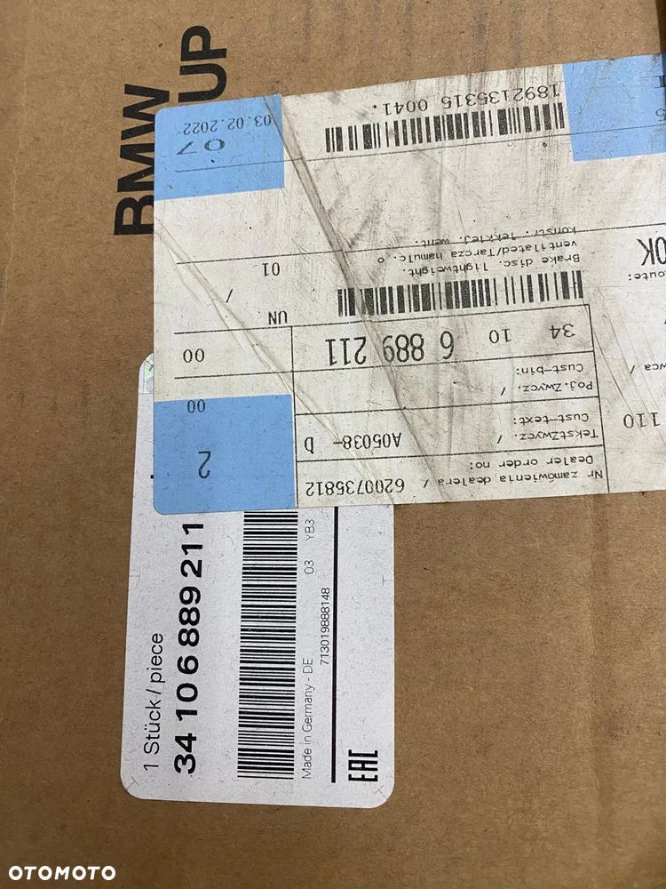 Tarcza hamulcowa przód BMW OEM(nr 34106889211) - 2