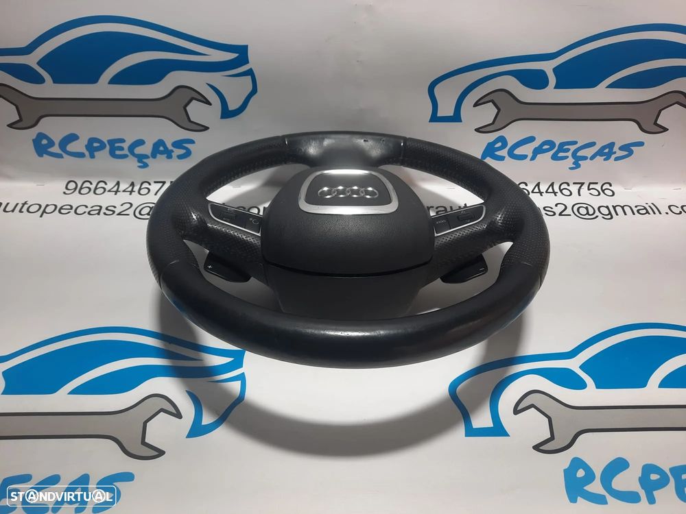 .VOLANTE GUIADOR COMPLETO AUDI A5 8T0 8T3 8TA COUPE CABRIO S LINE S-LINE AUDI A3 8P 8P1 A4 B6 B7 B8 Q5 PELE PERFURADA COMANDOS MULTIFUNÇÕES PATILHAS AIRBAG - 4