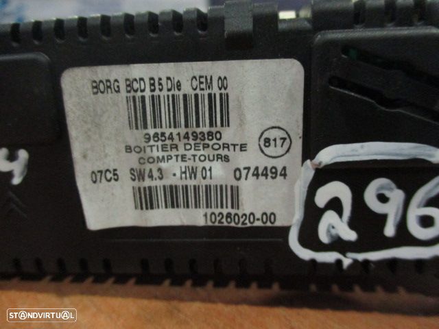 Display Relogio 9654149380 CITROEN C4 2005 CITROEN C4 2008 1.6HDI 90CV 5P CINZA - 3