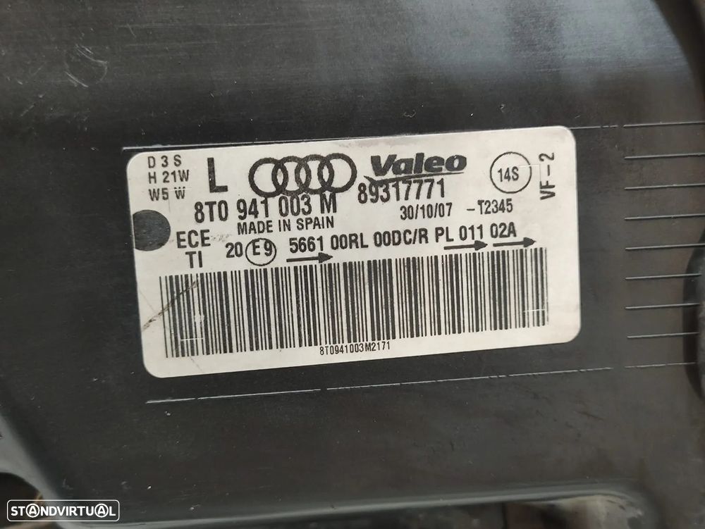 Otica Farol Frente Frontal Esquerda A5 8T Xenon Original VAG Audi 8T0941003M - 6