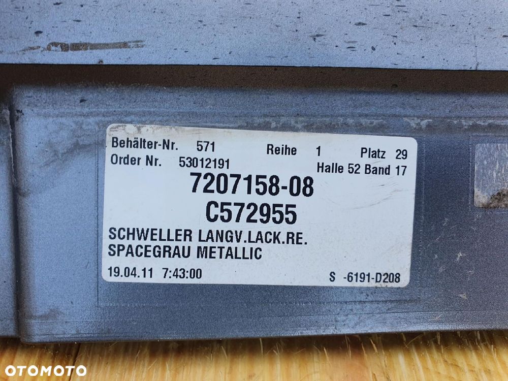 BMW F01 LISTWA PROGOWA PRAWA próg prawy 7207158 - 4