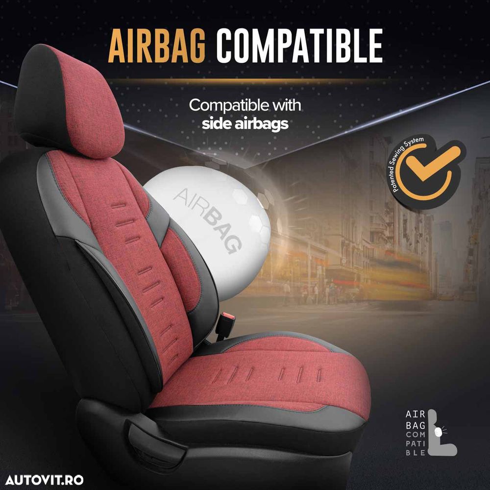 Set huse scaune Premium, Universale, fractionate Otom Throne 103, rosu - 3