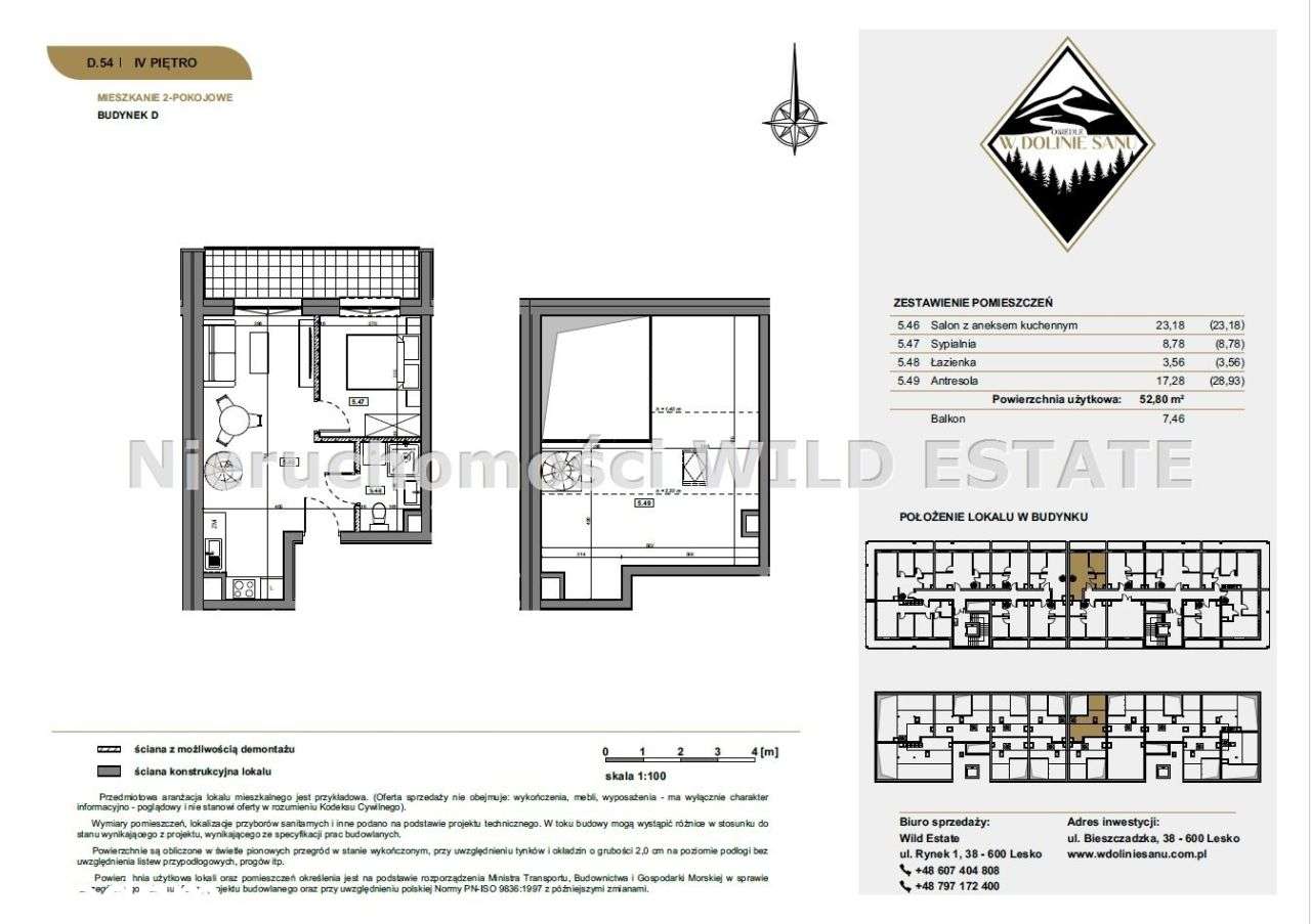 Mieszkanie, 52,80 m², Lesko - Pełny obrazek: 2/8