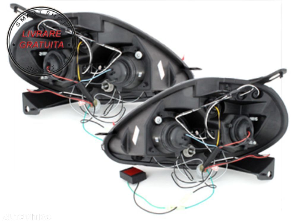 Faruri Fiat Grande Punto (09.2005-2008) Angel Eyes Negru- livrare gratuita - 3