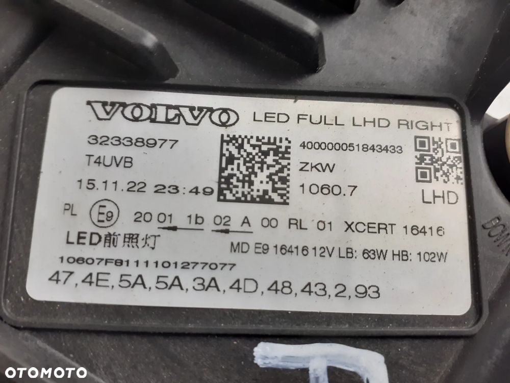 Lampa prawa Full LED Volvo XC60 II 22-25r.32338977 - 11